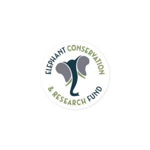 Elephant Conservation & Research Fund Logo Sticker | Round Vinyl Elephant Decal