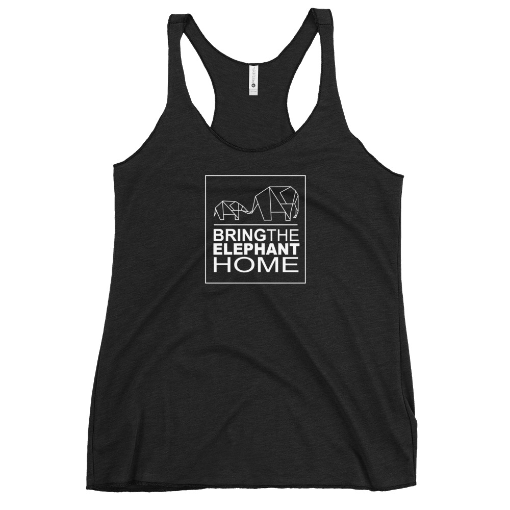 Bring The Elephant Home Women’s Racerback Tank | Soft Lightweight Graphic Tank Top